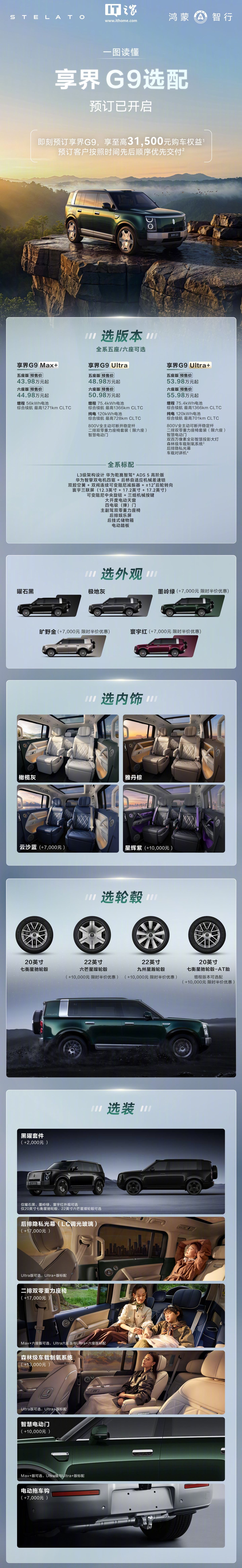 华为智选车产品总监彭磊:享界 G9 户外套件精品可提车后在用户中心换装